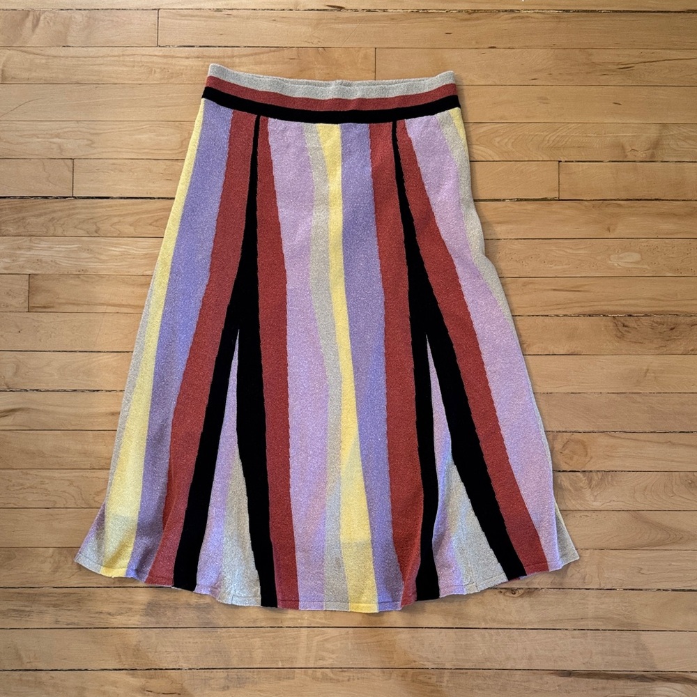 Anthropologie Multicolor Striped A-Line Skirt